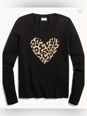 J. Crew Leopard-heart Teddie Sweater